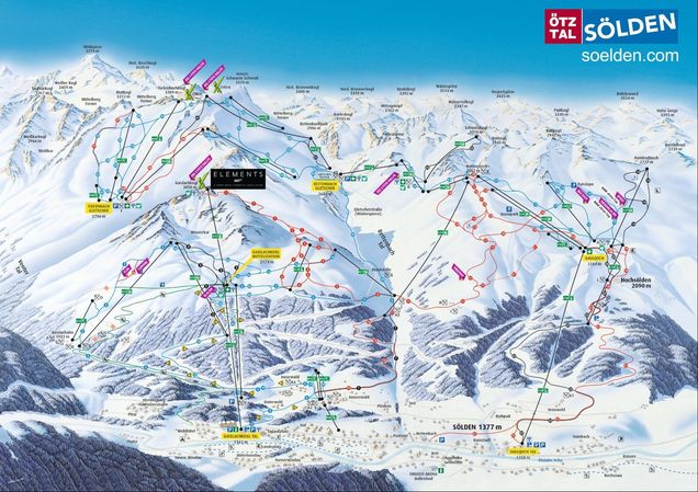 Piantina delle piste Sölden