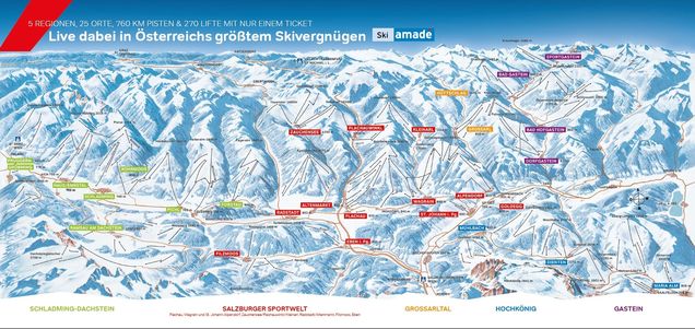 Hartă a pârtiilor Gastein - Ski amadé