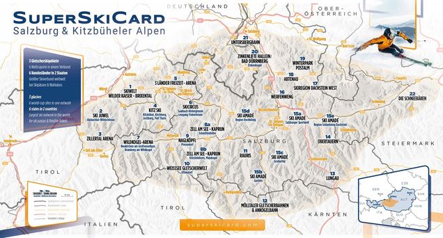 Piantina delle piste Carta Super Ski